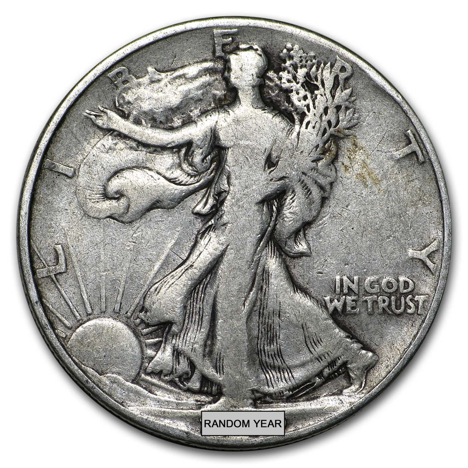 90% Silver Walking Liberty Half-Dollars $500 Face Value Bag