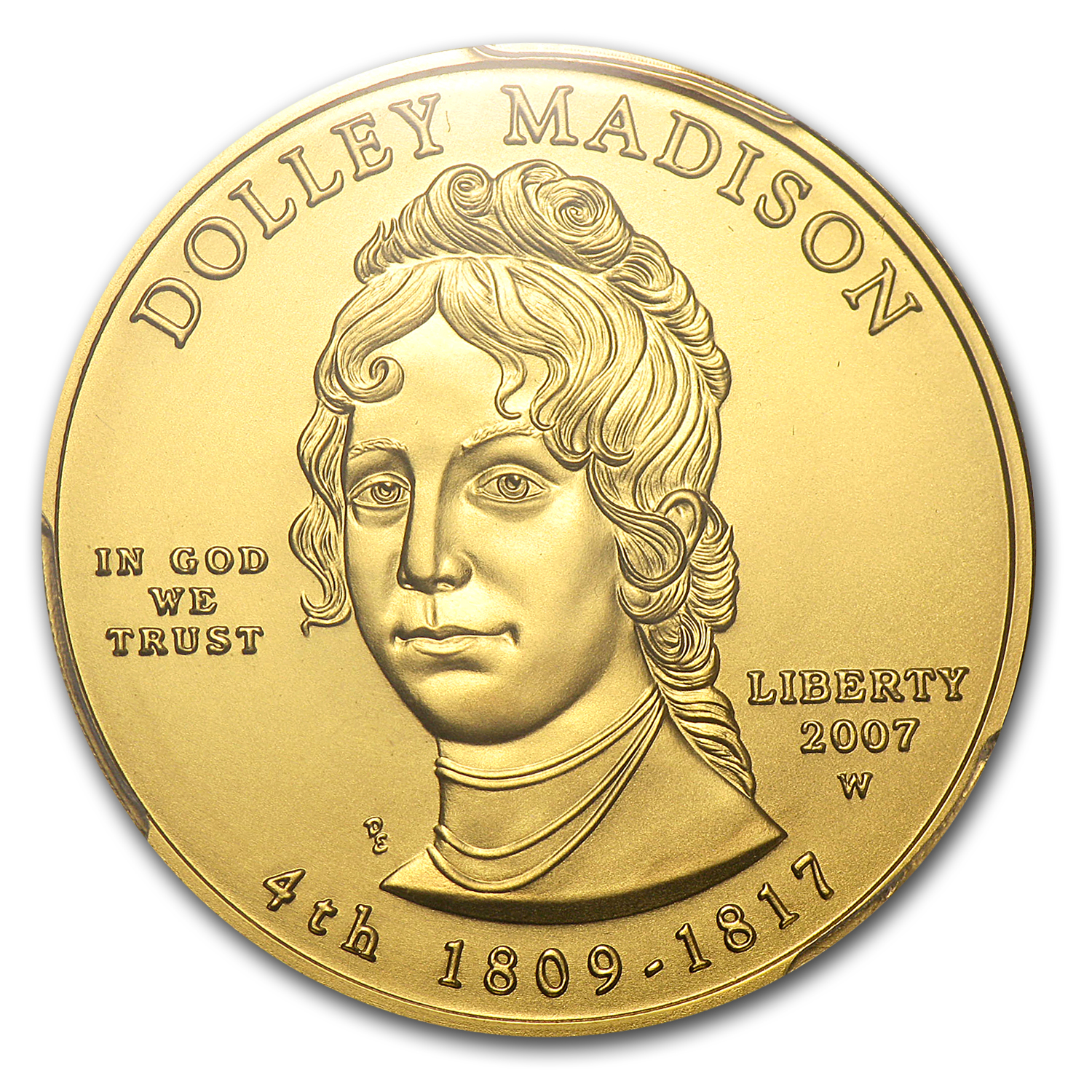 2007-W 1/2 oz Gold Dolley Madison MS-70 PCGS
