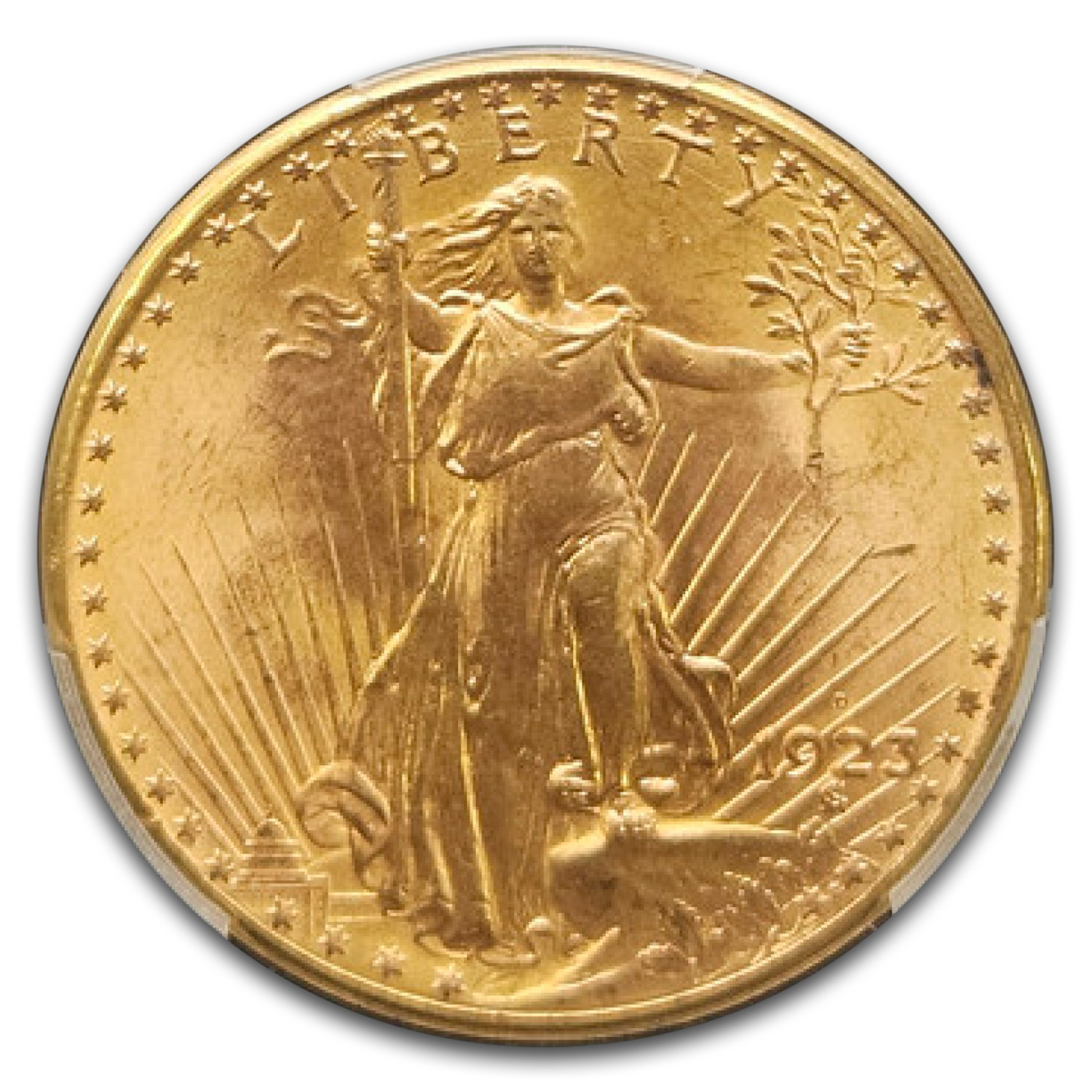 1923-D $20 St Gaudens Gold Double Eagle MS-66 PCGS
