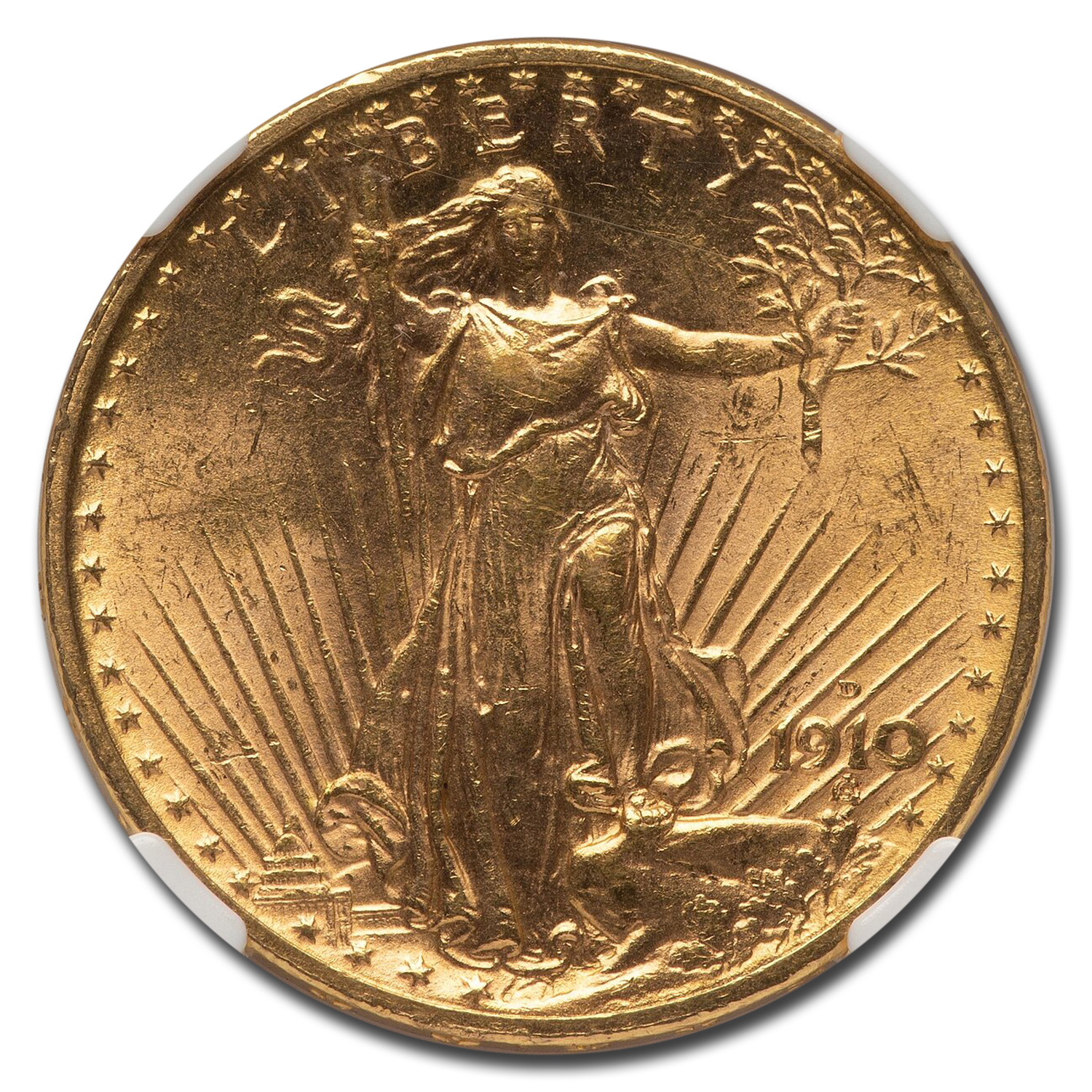1910-D $20 St Gaudens Gold Double Eagle MS-64 NGC
