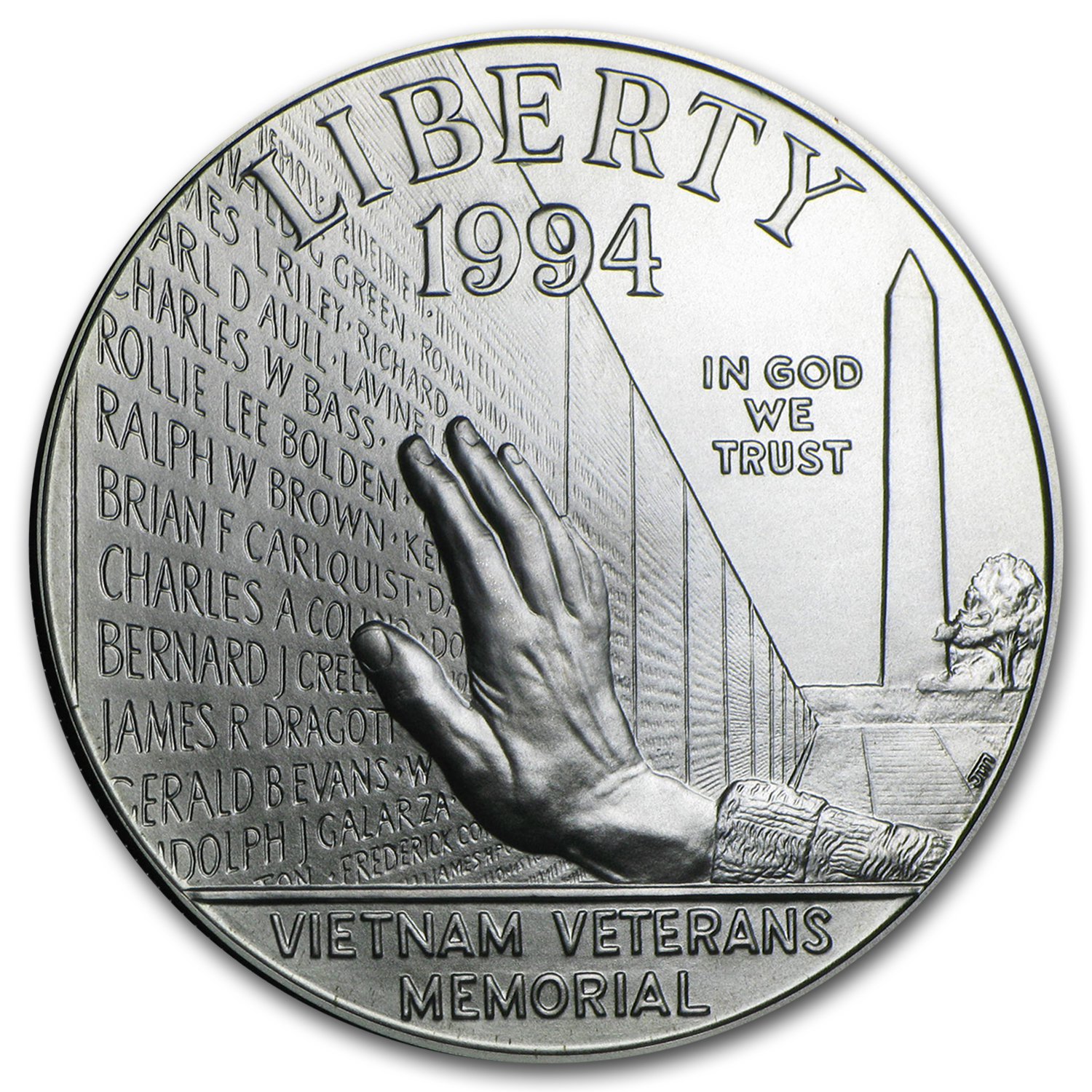 1994-W Vietnam Veterans Memorial $1 Silver BU (Capsule Only)