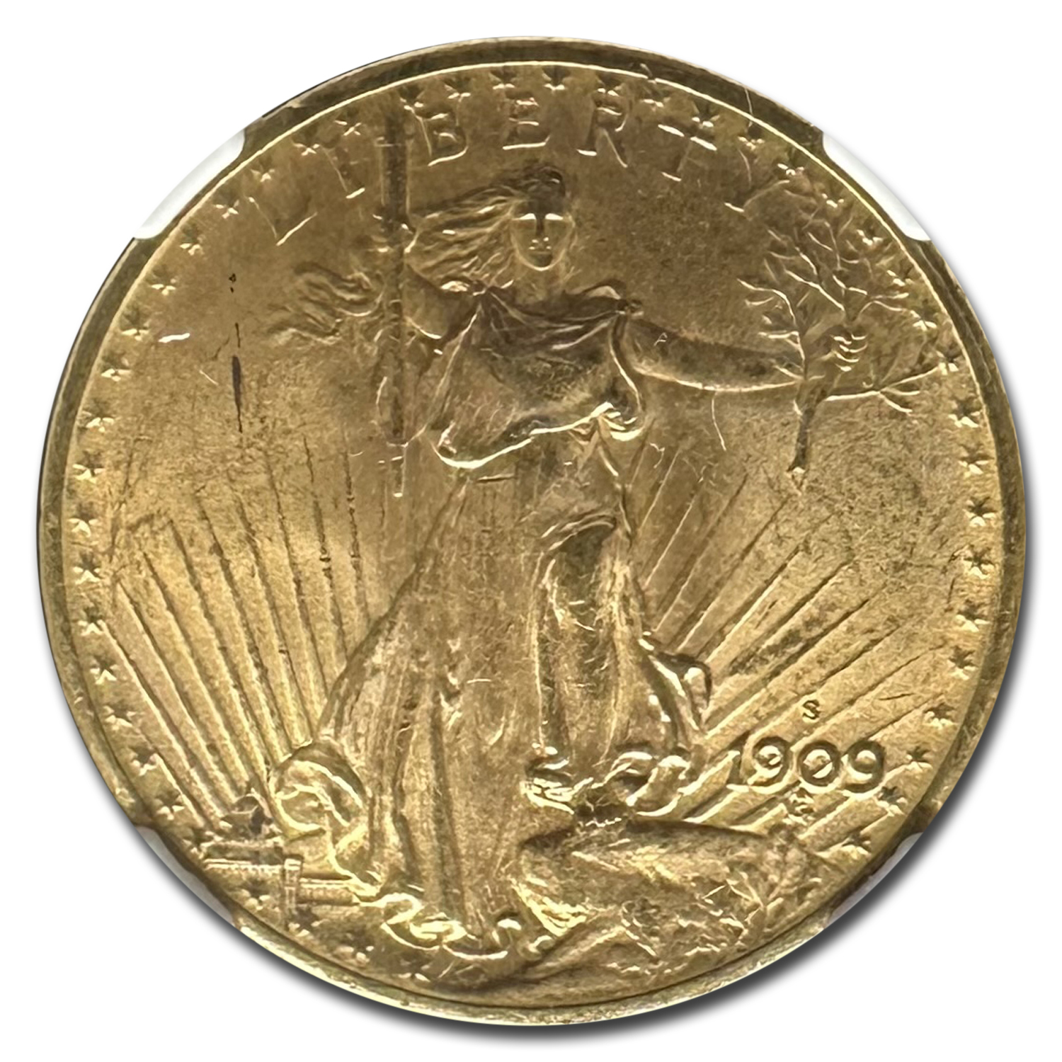 1909-S $20 St Gaudens Gold Double Eagle MS-64 NGC