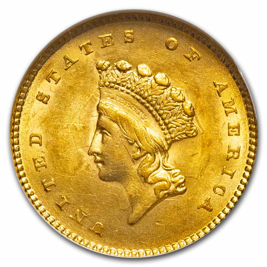 $1 Indian Head Gold Dollar Type 2 MS-62 NGC/PCGS