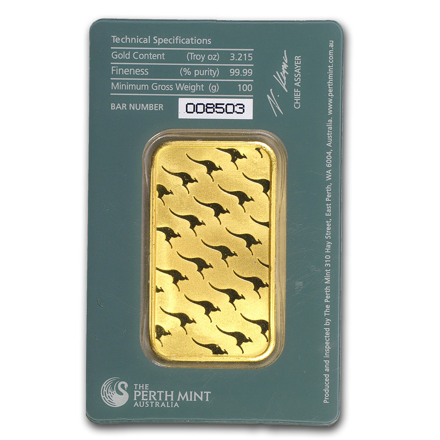 100 gram Gold Bar - Perth Mint (Classic, Green Assay)