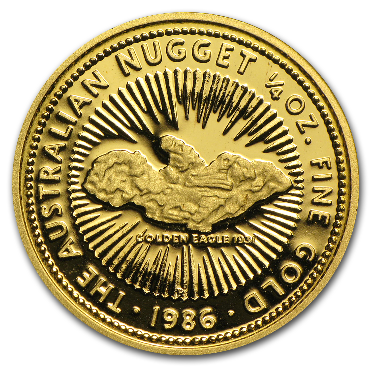 1986 Australia 1/4 oz Proof Gold Nugget