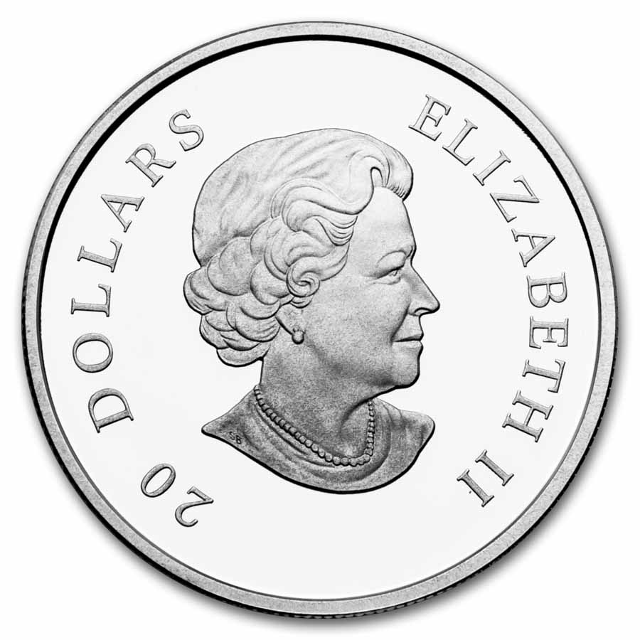 2011 Canada 1 oz Silver $20 Crystal Snowflake (Montana Blue)