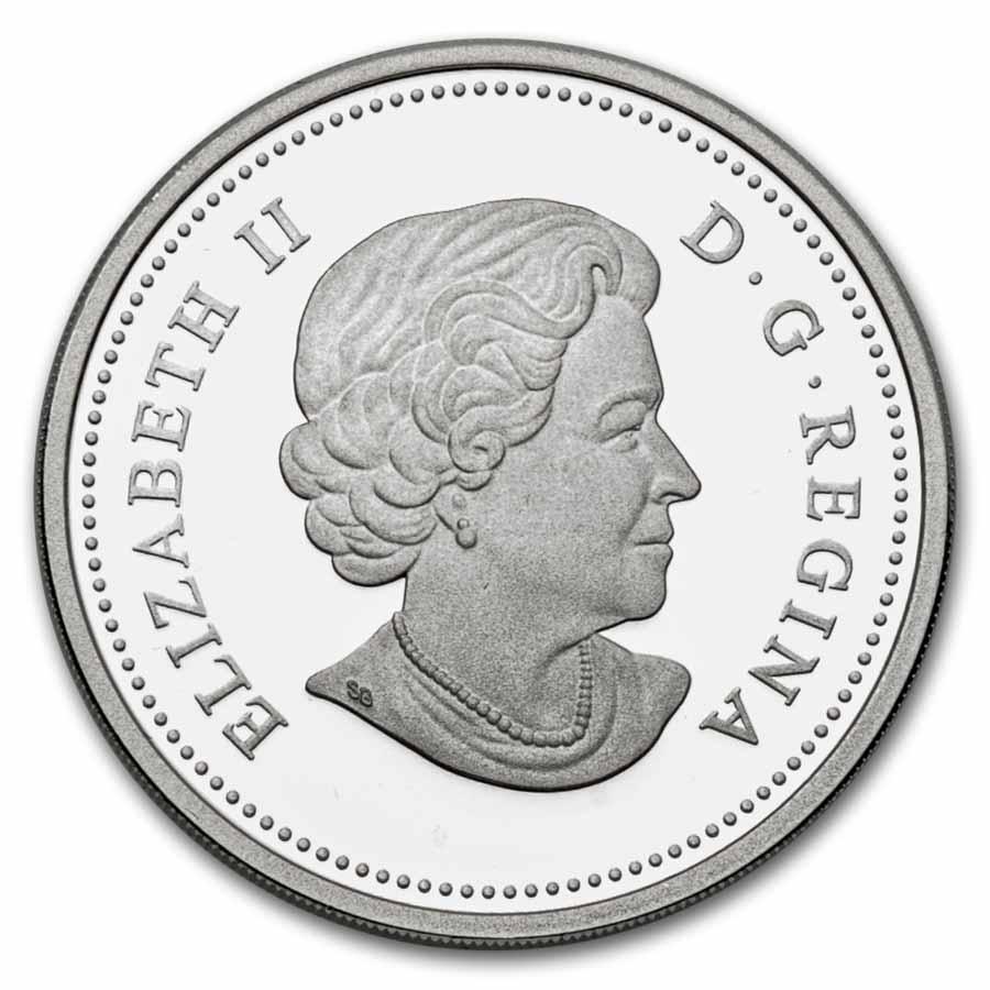 2011 Canada 1 oz Silver $20 Wild Rose Flower Crystal Dewdrops