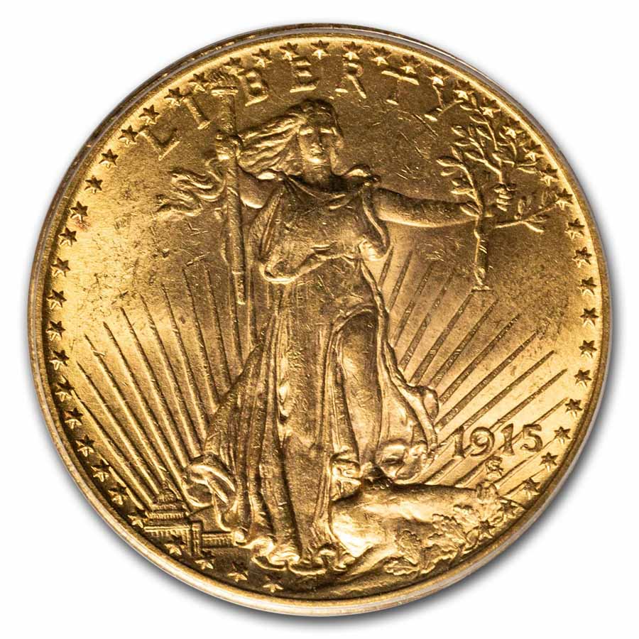 1915 $20 St Gaudens Gold Double Eagle MS-64 PCGS