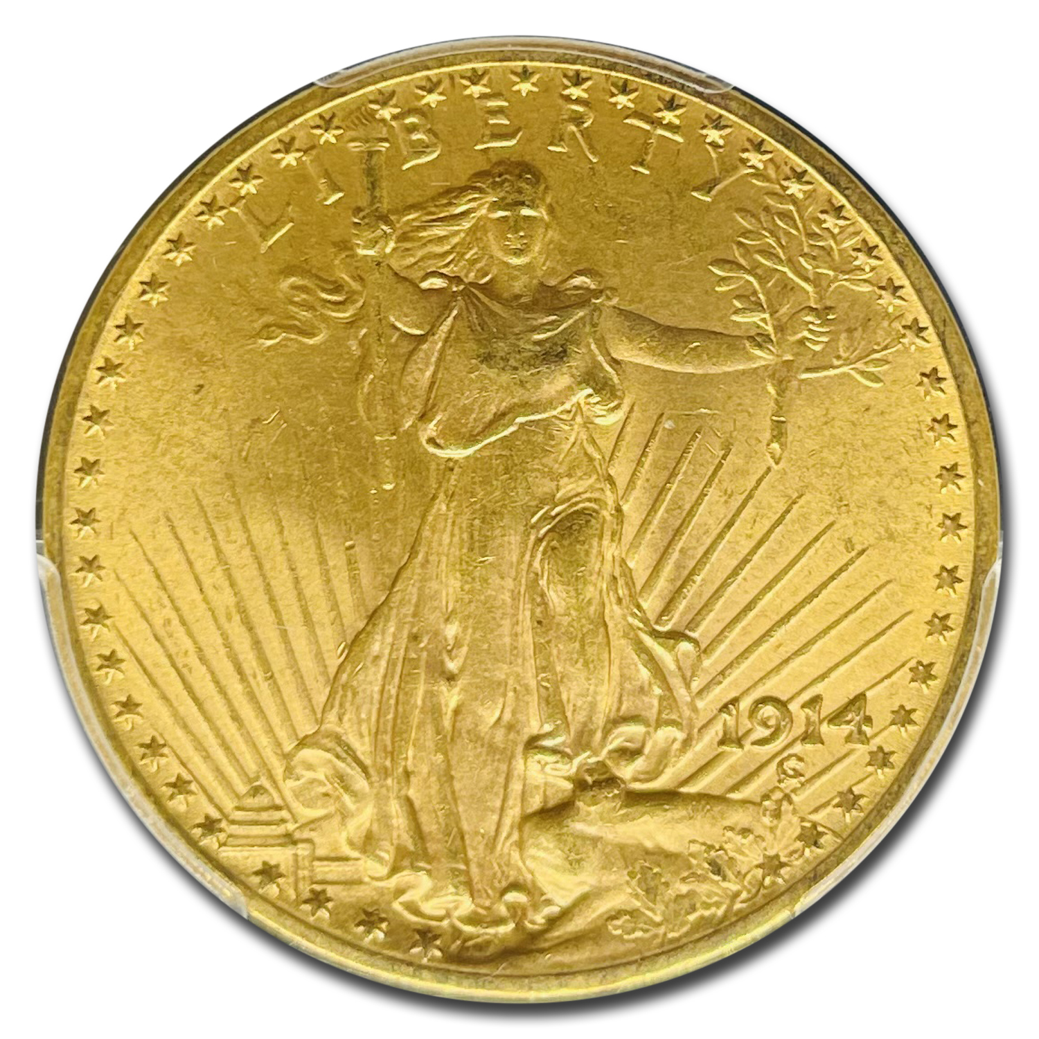 1914 $20 St Gaudens Gold Double Eagle MS-64 PCGS