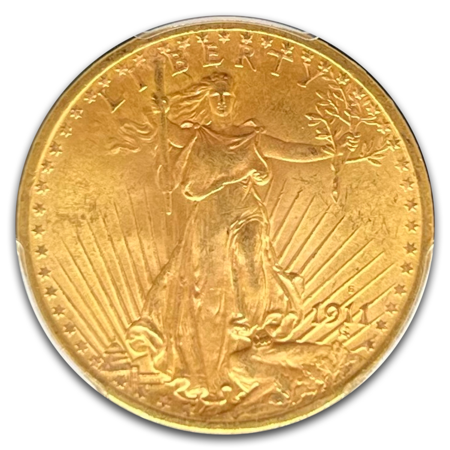 1911-S $20 St Gaudens Gold Double Eagle MS-65 PCGS