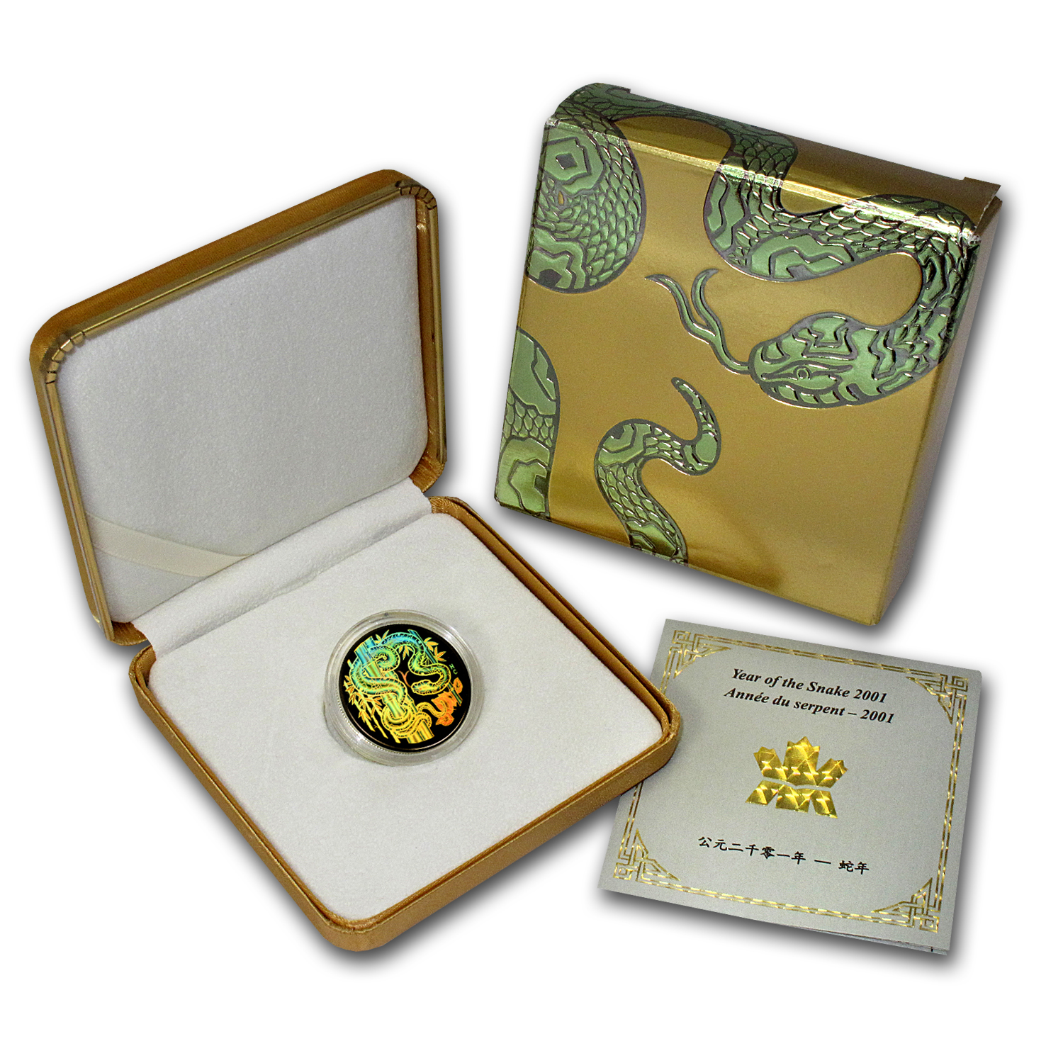 2001 Canada Gold $150 Snake (Hologram, w/COA)
