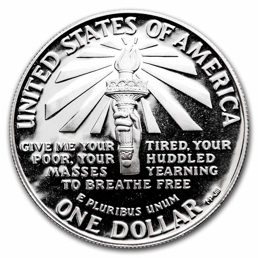 1986-S Statue of Liberty $1 Silver Commem Proof (w/Box & COA)