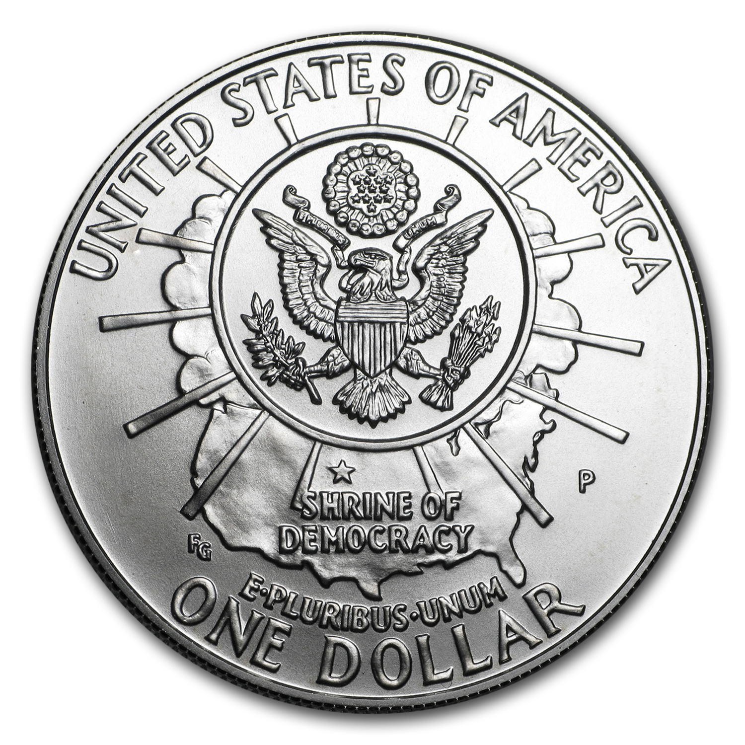 1991-P Mount Rushmore $1 Silver Commem BU (w/Box & COA)