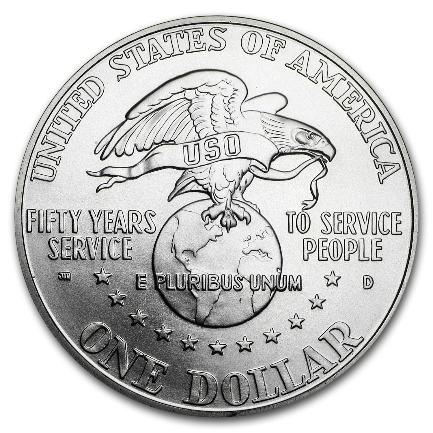1991-D USO $1 Silver Commem BU (w/Box & COA)