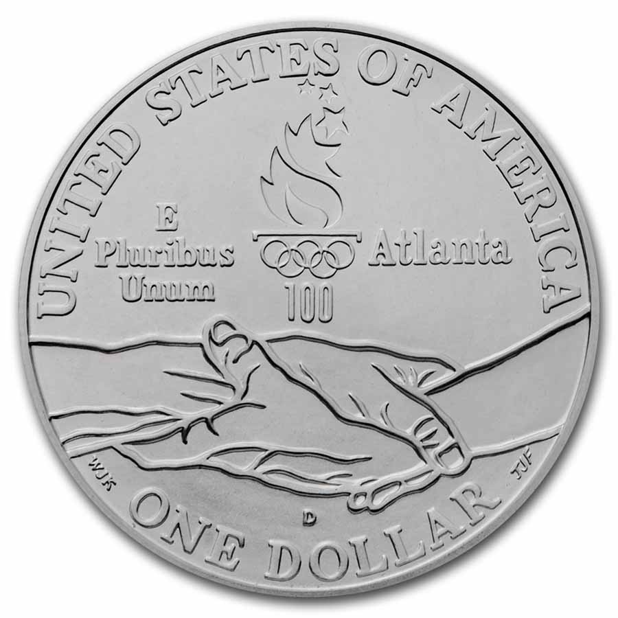 1995-D Olympic Cycling $1 Silver Commem BU (w/Box & COA)