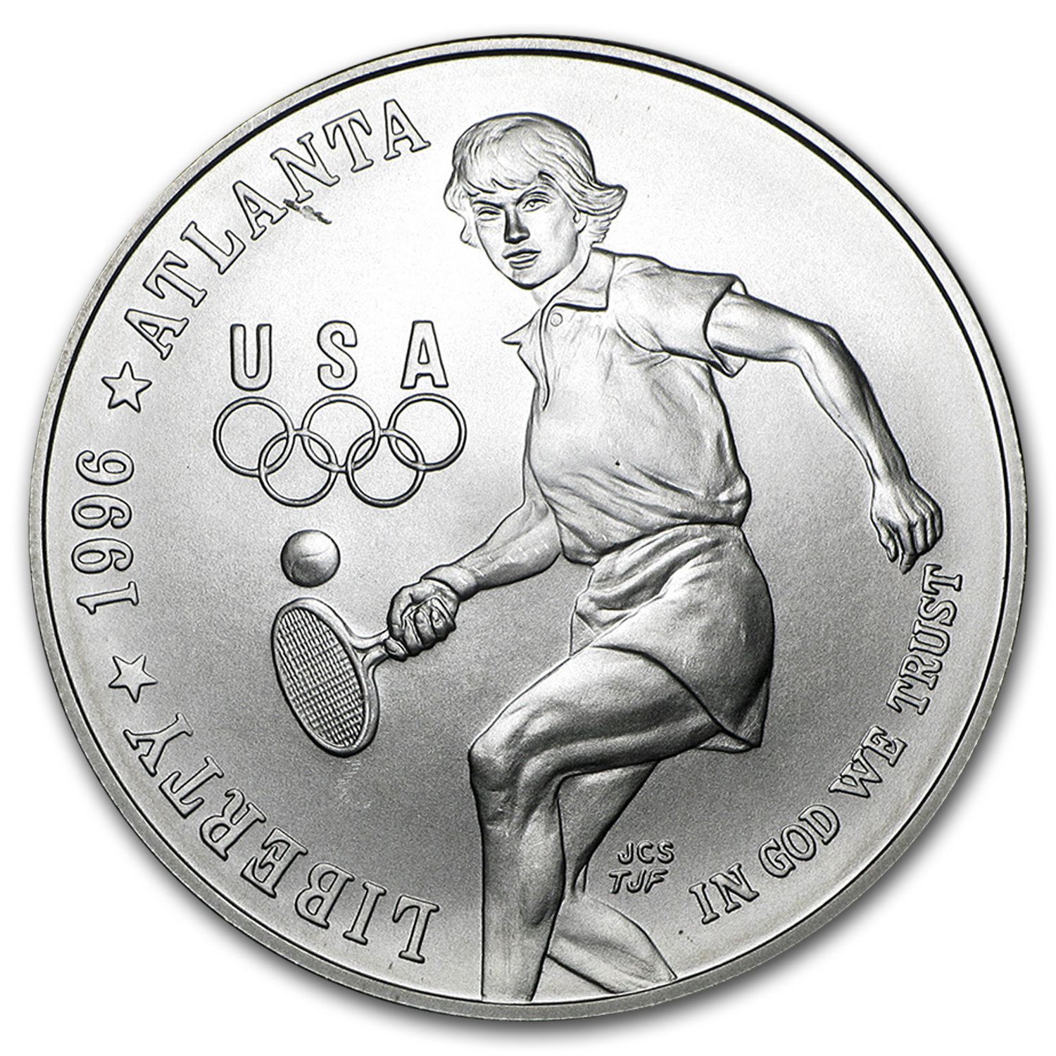 1996-D Olympic Tennis $1 Silver Commem BU (w/Box & COA)