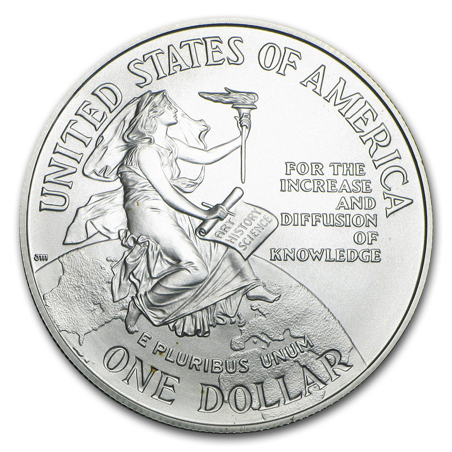 1996-D Smithsonian $1 Silver Commem BU (w/Box & COA)