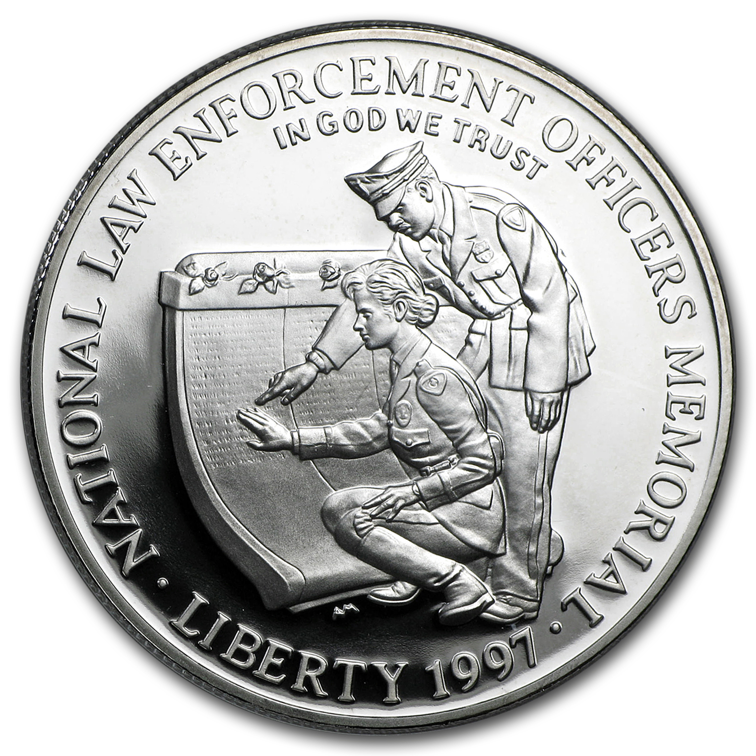 1997-P Law Enforcement $1 Silver Commem Proof (w/Box & COA)