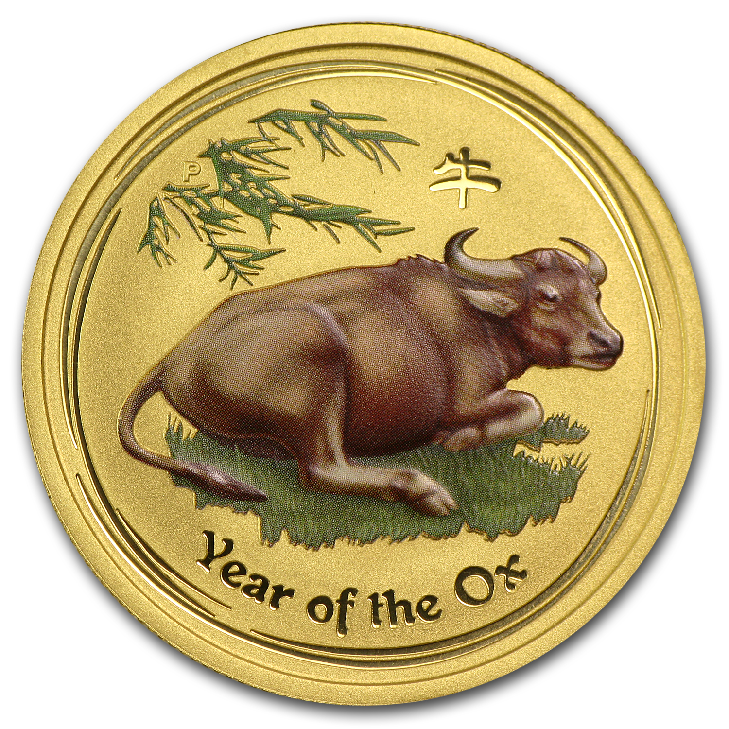 2009 Australia 1/2 oz Gold Lunar Ox BU (SII, Colorized)