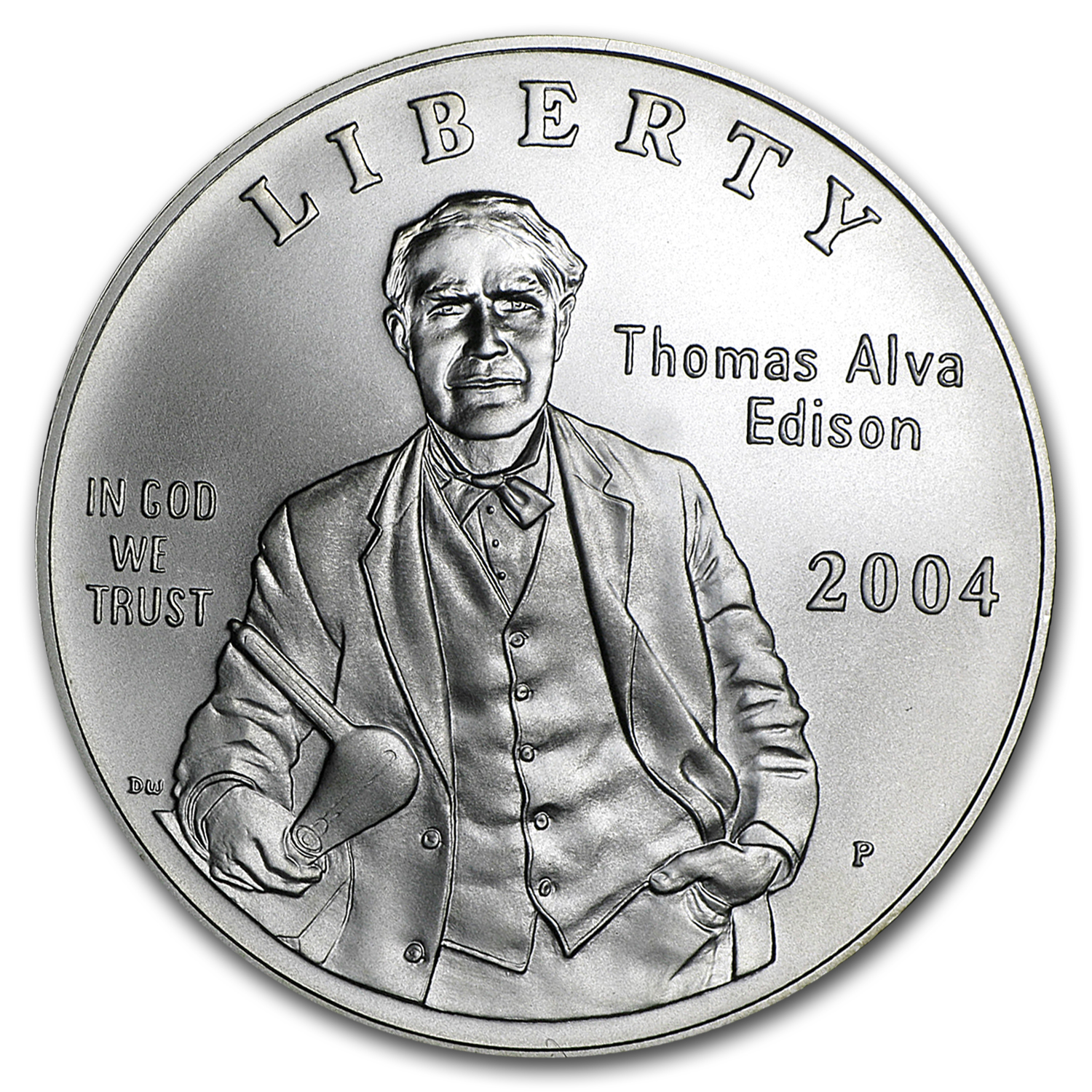 2004-P Thomas Edison $1 Silver Commem BU (w/Box & COA)