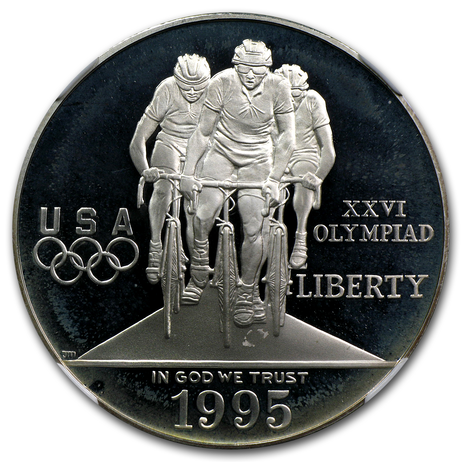 1995-P Olympic Cycling $1 Silver Commem PF-69 NGC