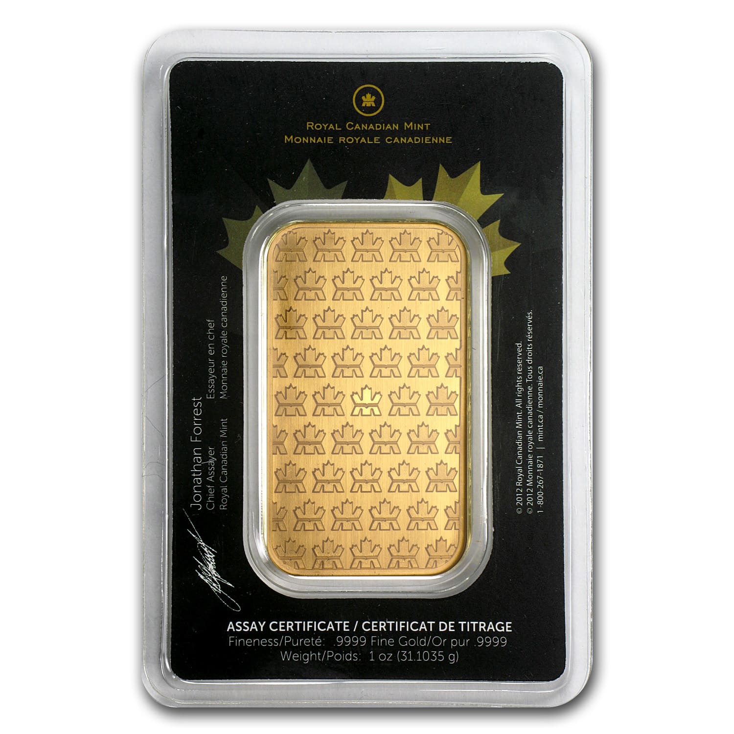 1 oz Gold Bar - Royal Canadian Mint (Classic Assay)