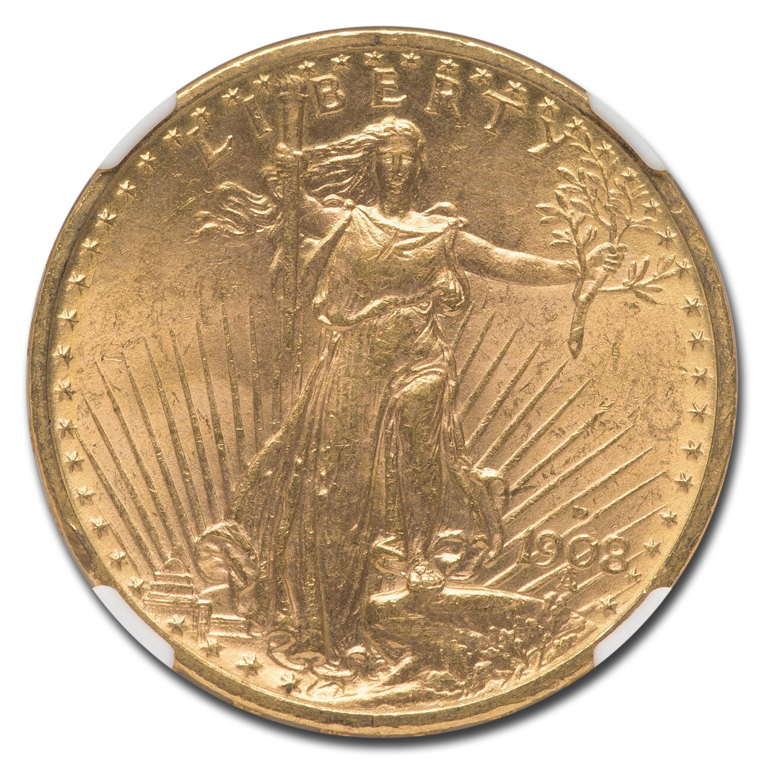1908-D $20 St Gaudens Gold w/Motto MS-63 NGC