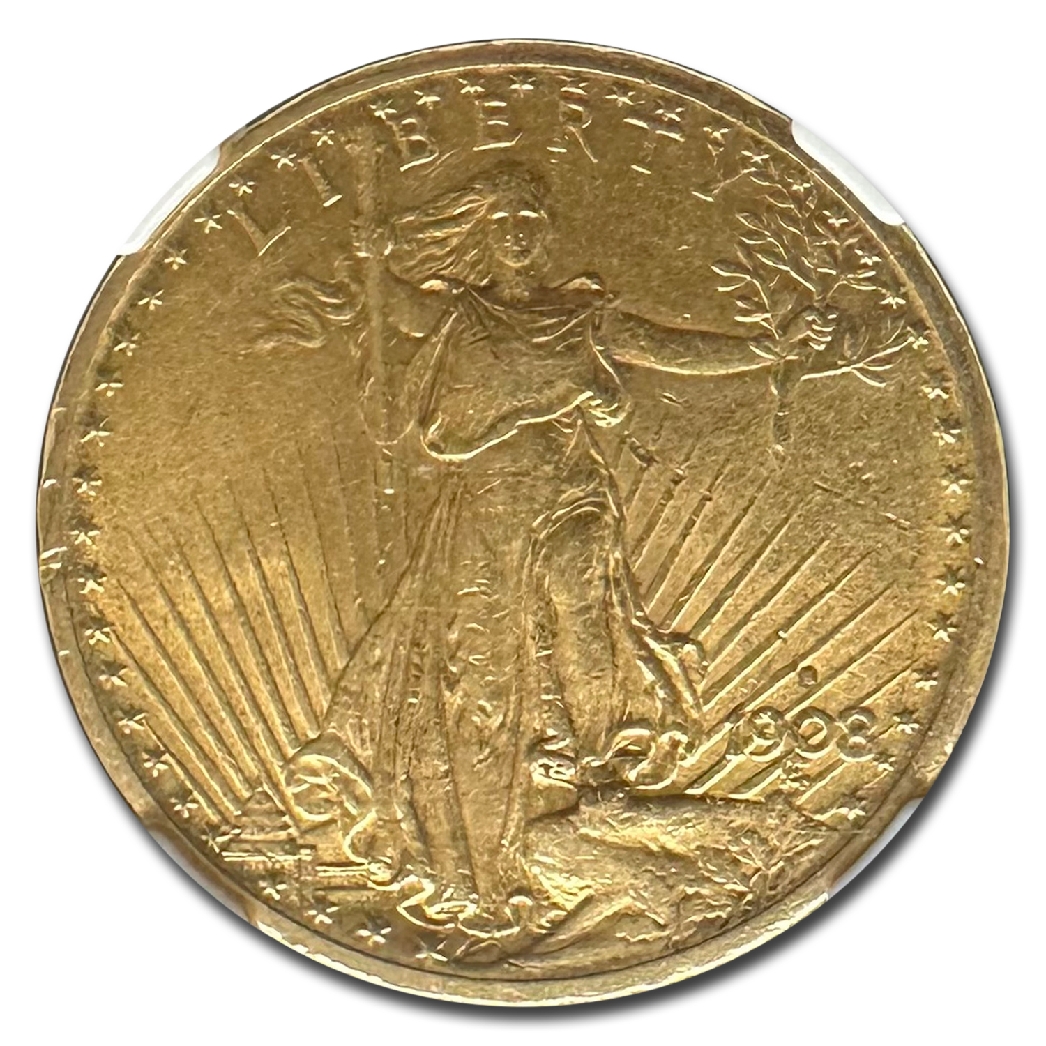 1908-S $20 St Gaudens Gold Double Eagle AU-53 NGC