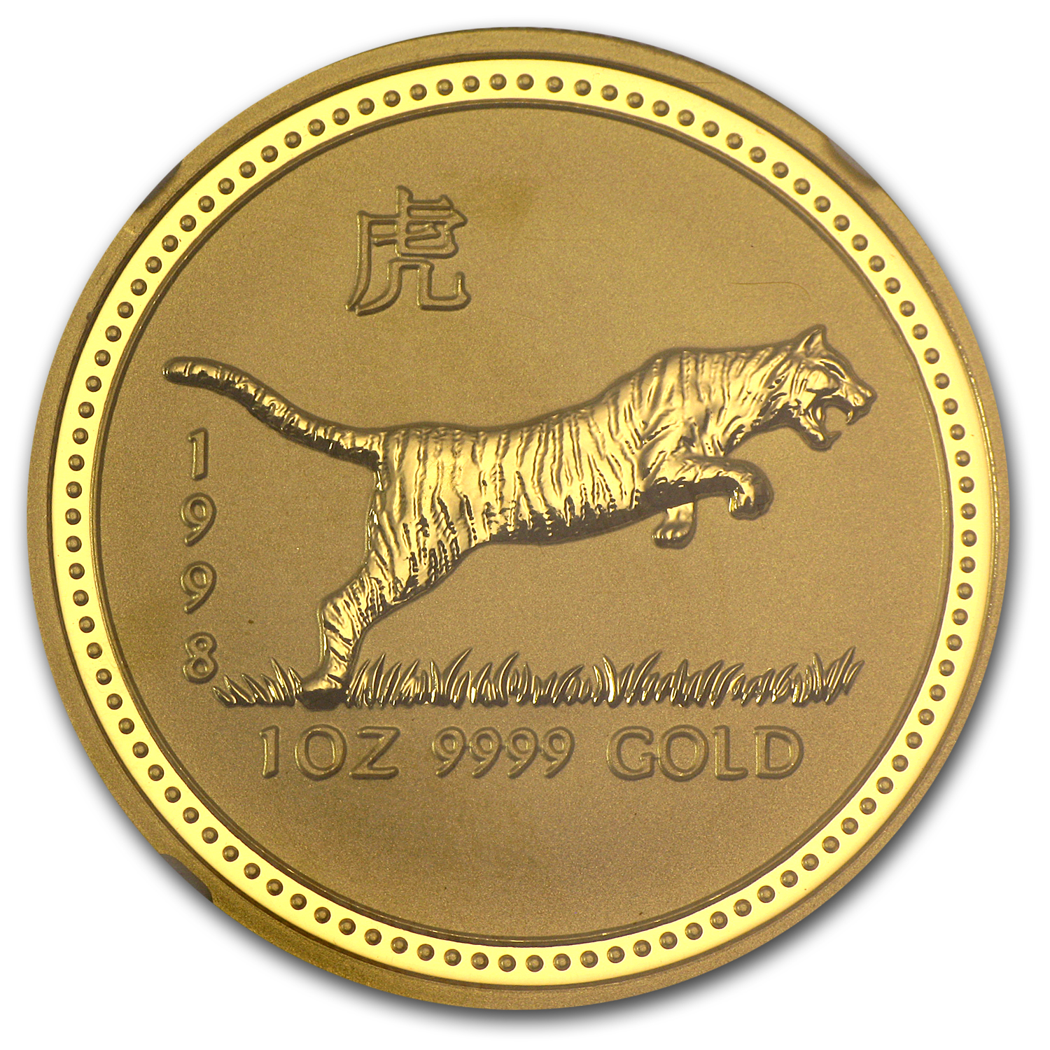1998 1 oz Gold Lunar Year of the Tiger MS-70 NGC (Series 1)