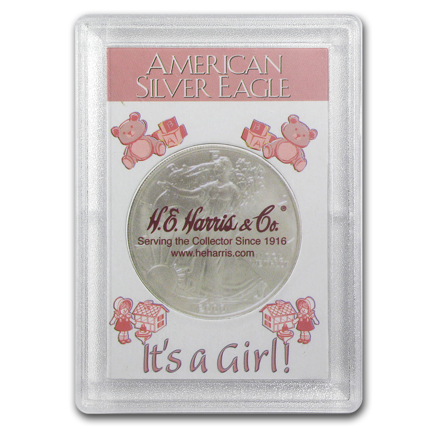 Silver American Eagle Harris Holder (It's A Girl! Design)