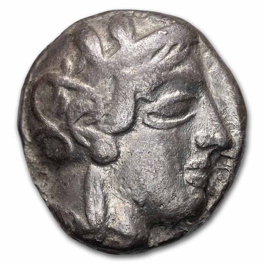 Attica Athens AR Silver Tetradrachm Owl (440-404 BC) VF