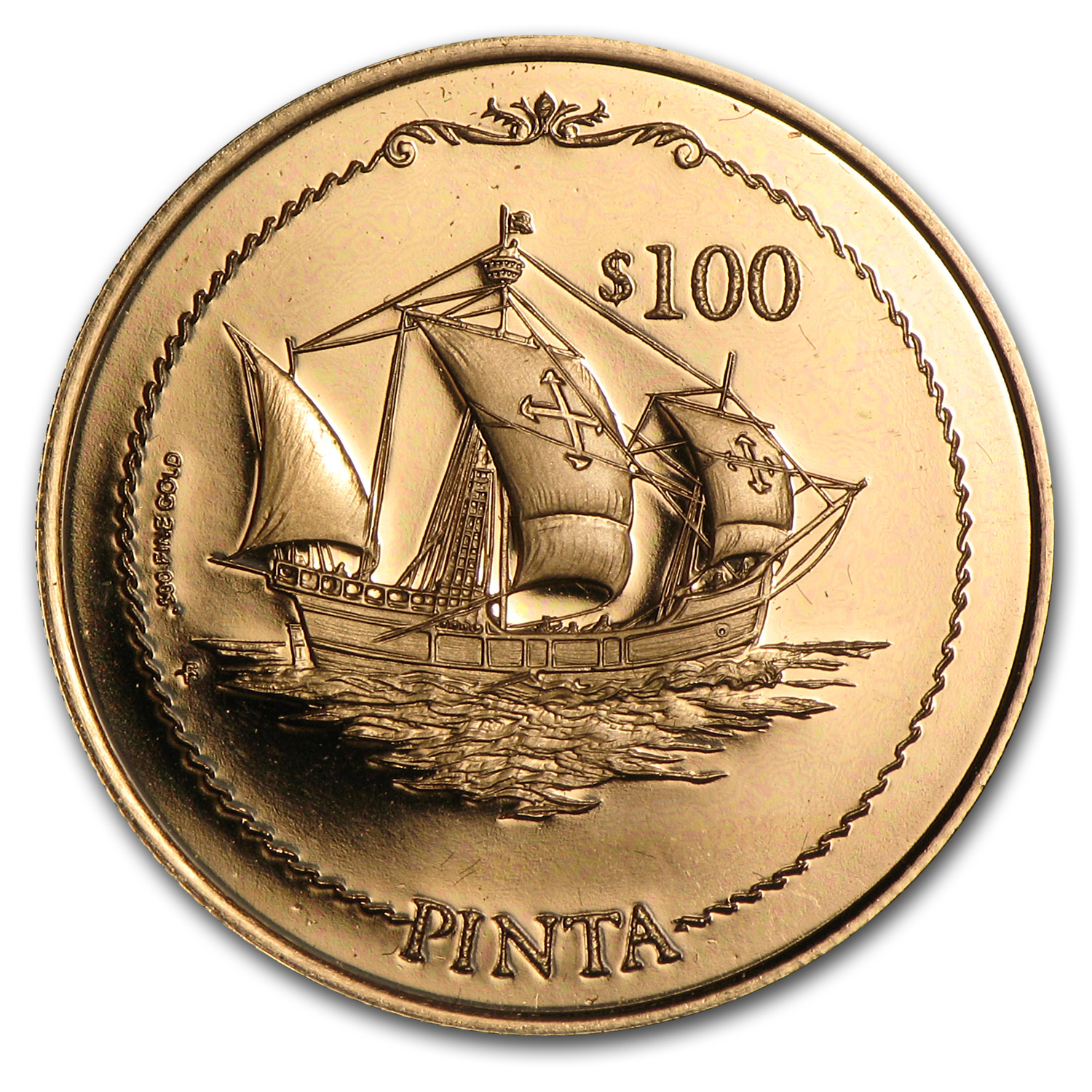 1992 British Virgin Islands Gold $100 Columbus Proof