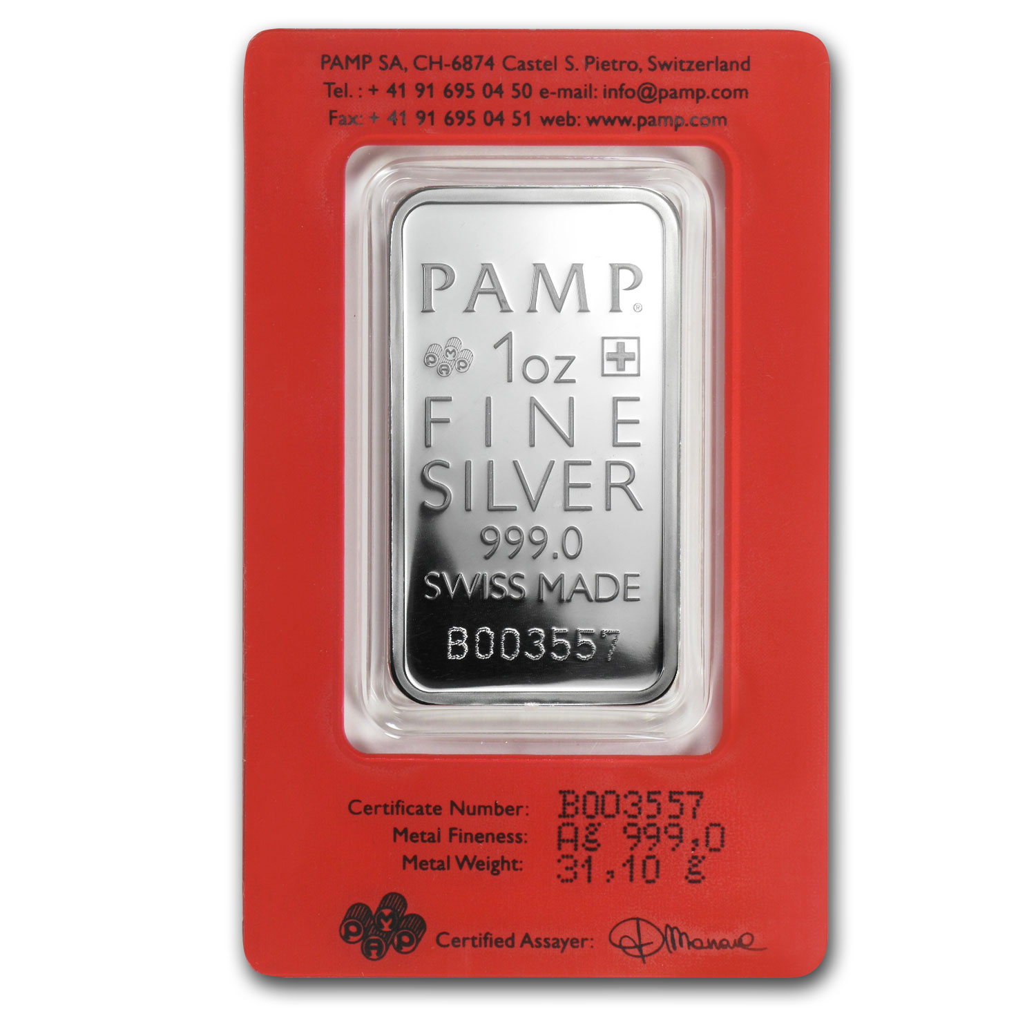 1 oz Silver Bar - PAMP Suisse (True Happiness, In Assay)