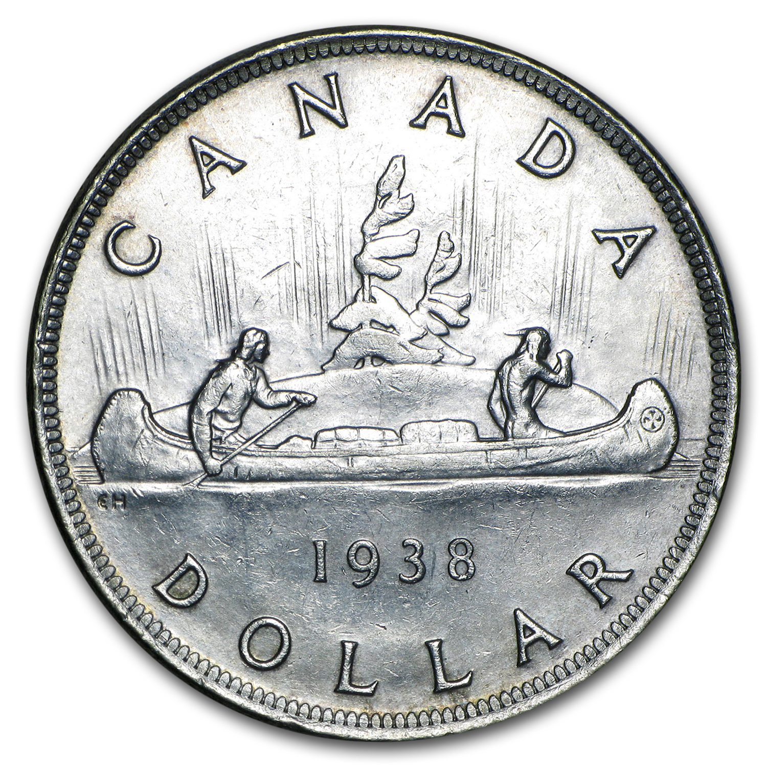 1938 Canada Silver Dollar George VI AU
