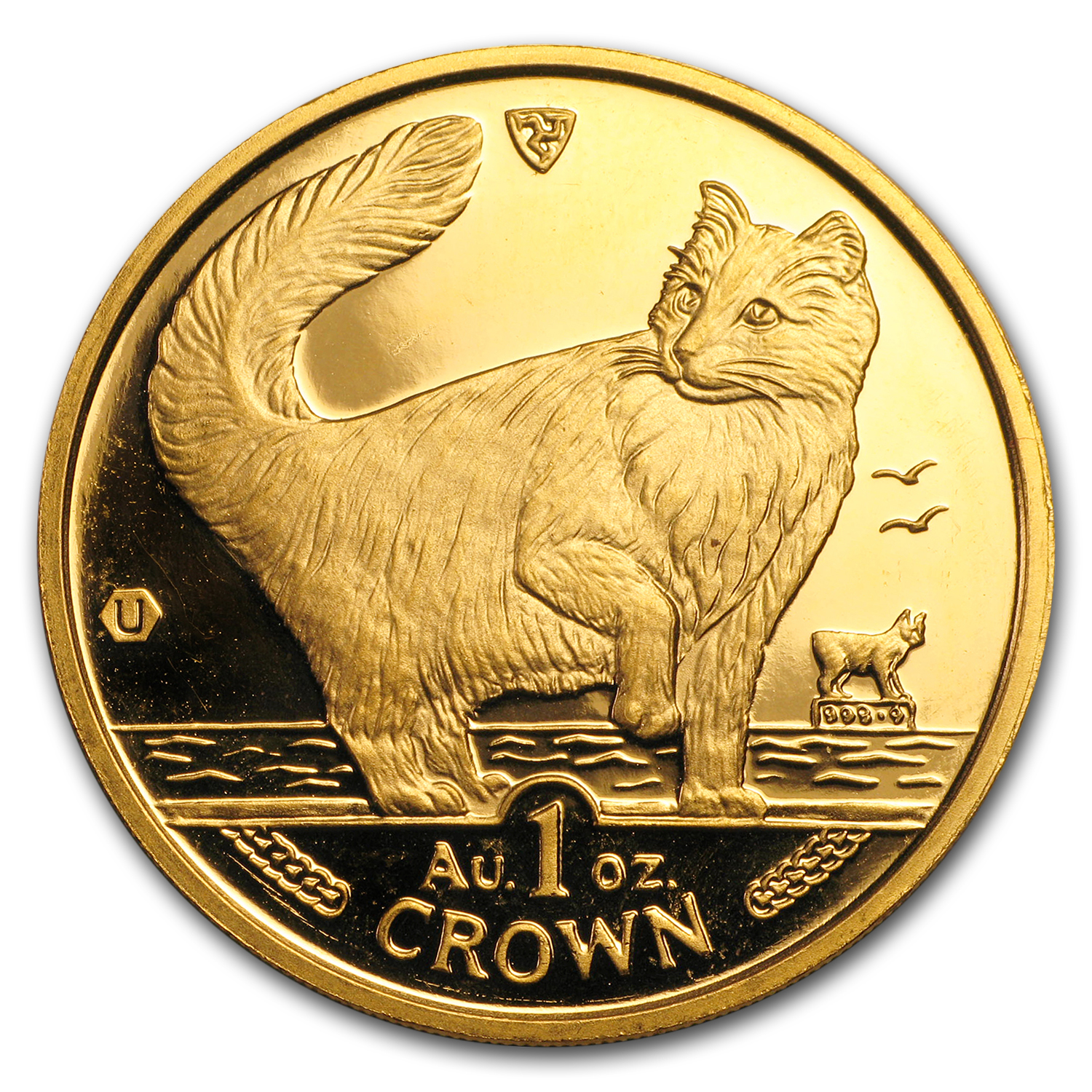 1991 Isle of Man 1 oz Gold Norwegian Cat BU