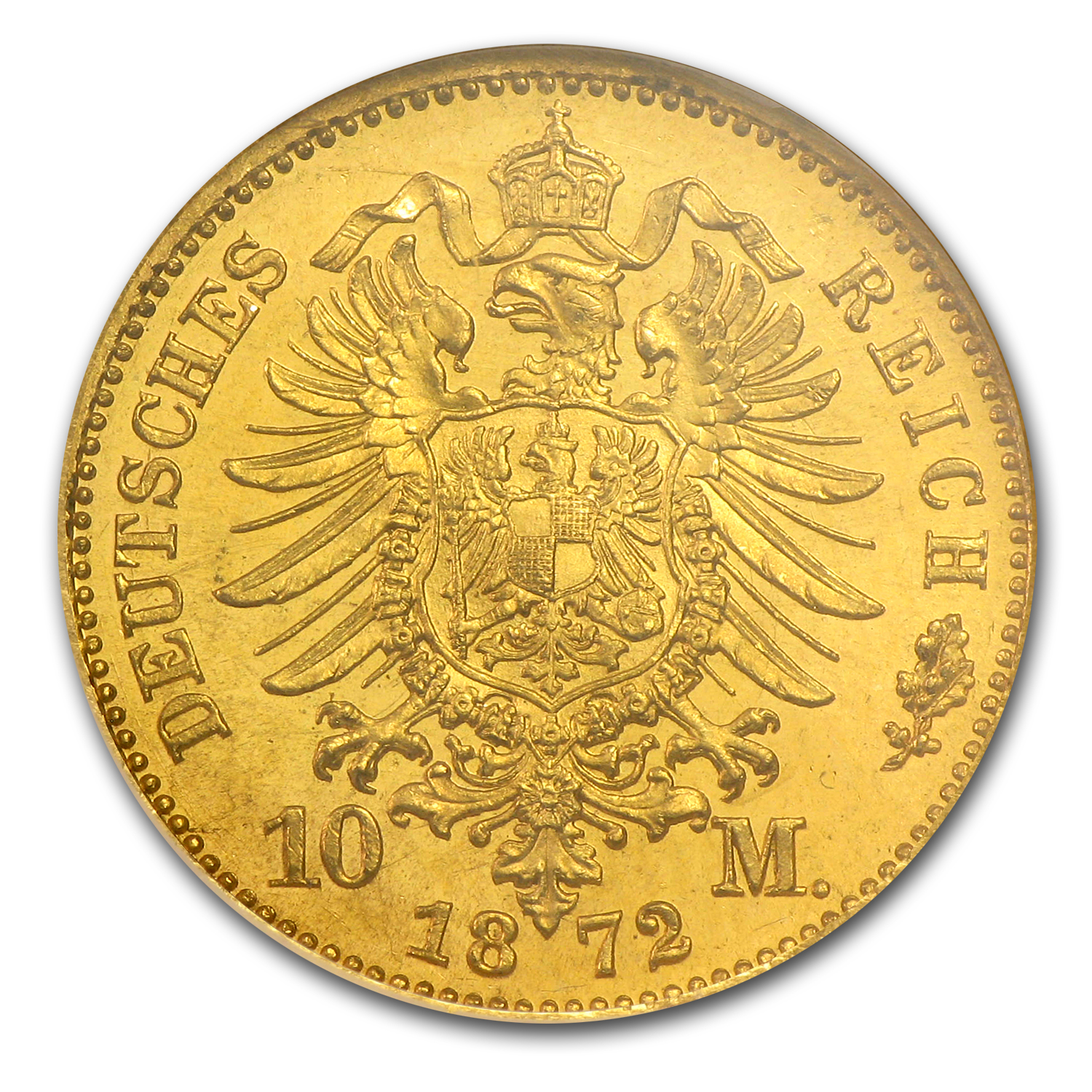 Germany Gold 10 Marks Prussia (1872-1873) MS-65 NGC