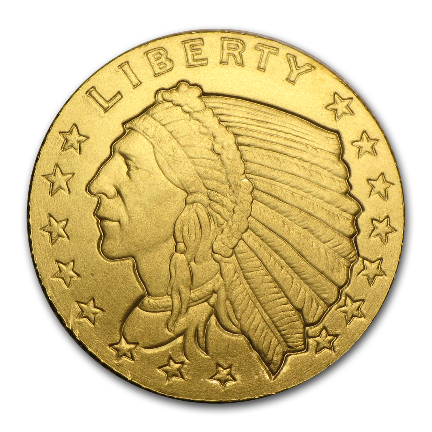1/10 oz Gold Round - Incuse Indian