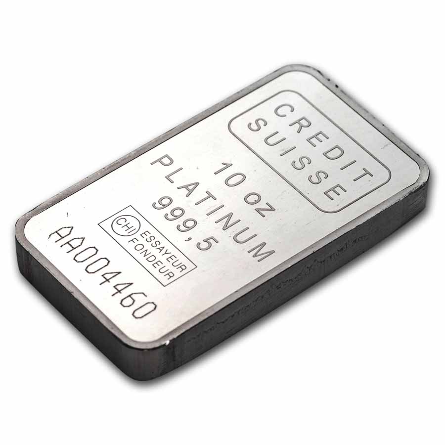 10 oz Platinum Bar - Secondary Market (.999+ Fine)