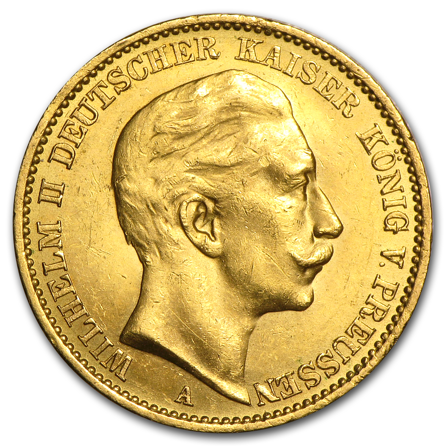 1888-1913 Germany Gold 20 Marks Prussia William II AU