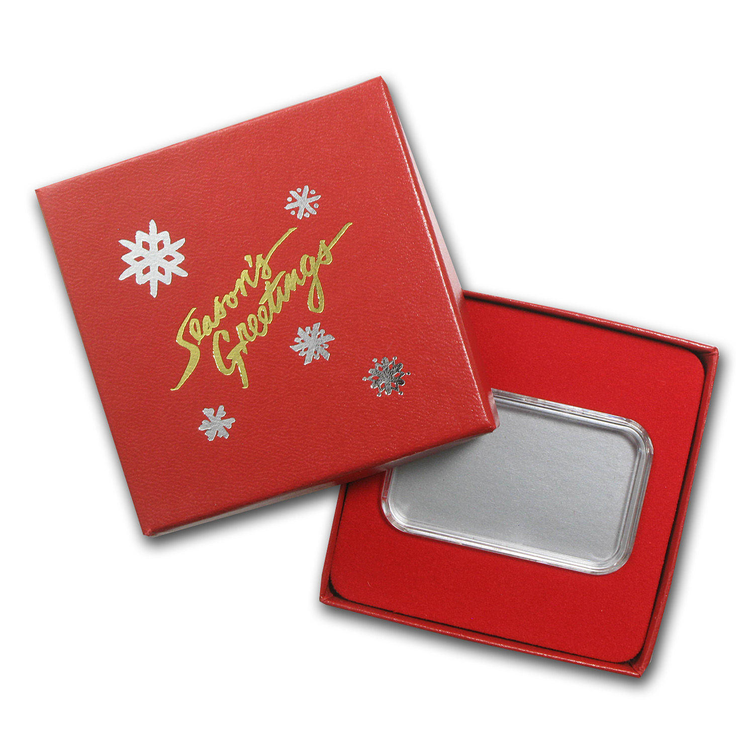 Season's Greetings Red Gift Box for 1 oz Silver Bars