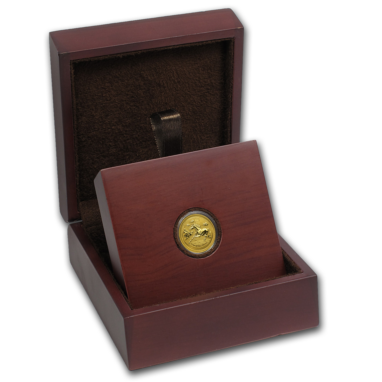 APMEX Wood Gift Box - 1/10 oz Perth Mint Gold Coin Series 2