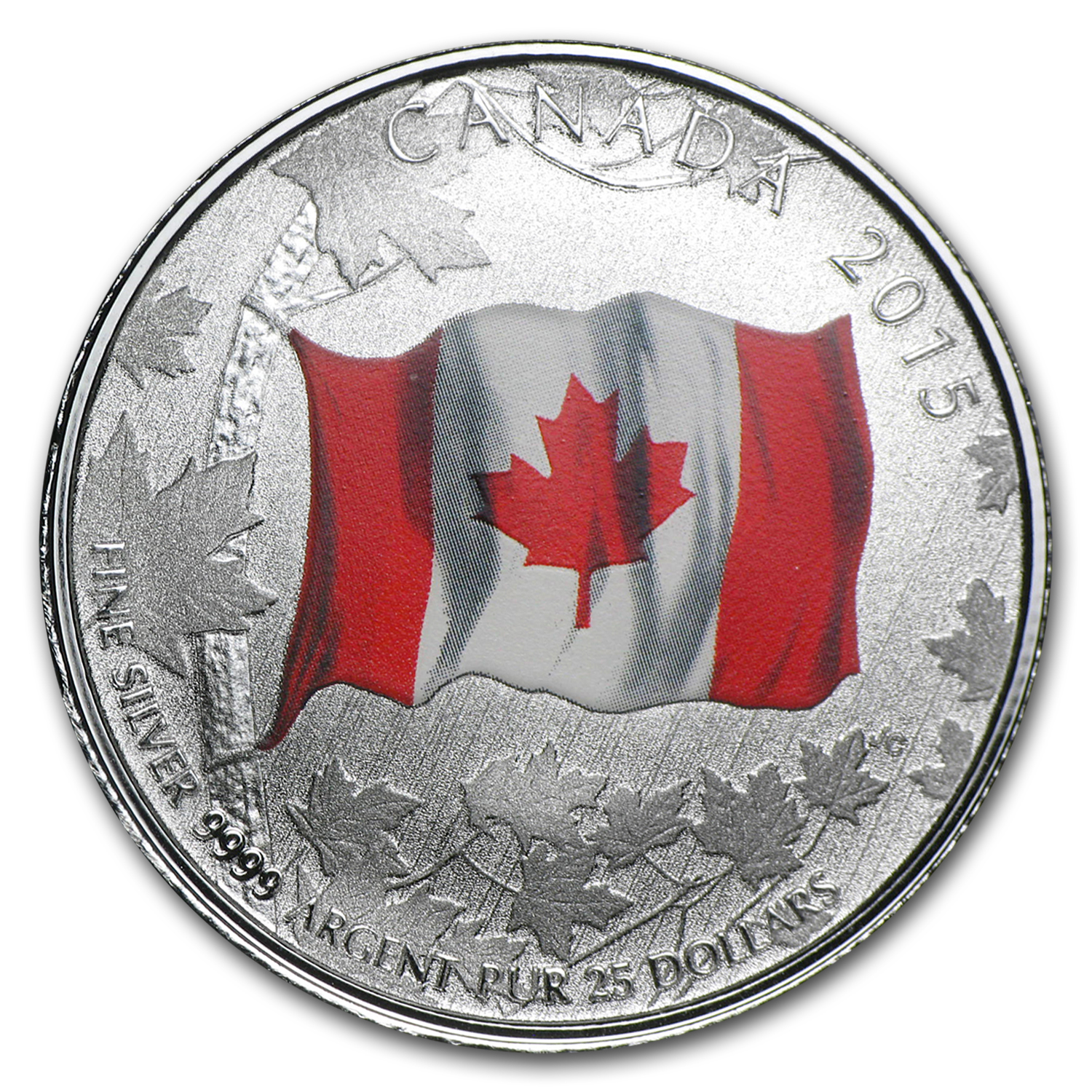2015 Canada Silver $25 Canadian Flag