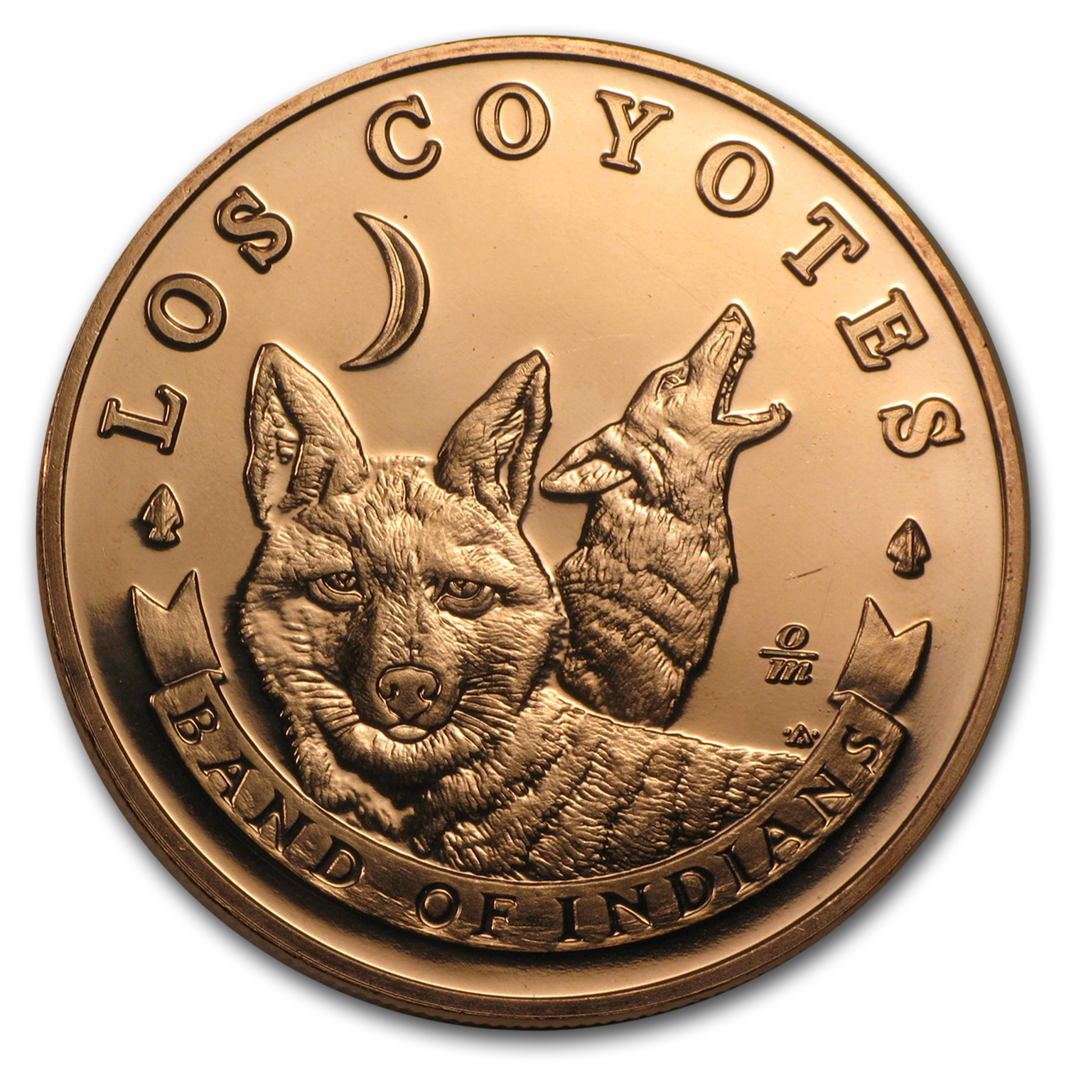 1 oz Copper Round - $5.00 Native American Los Coyotes