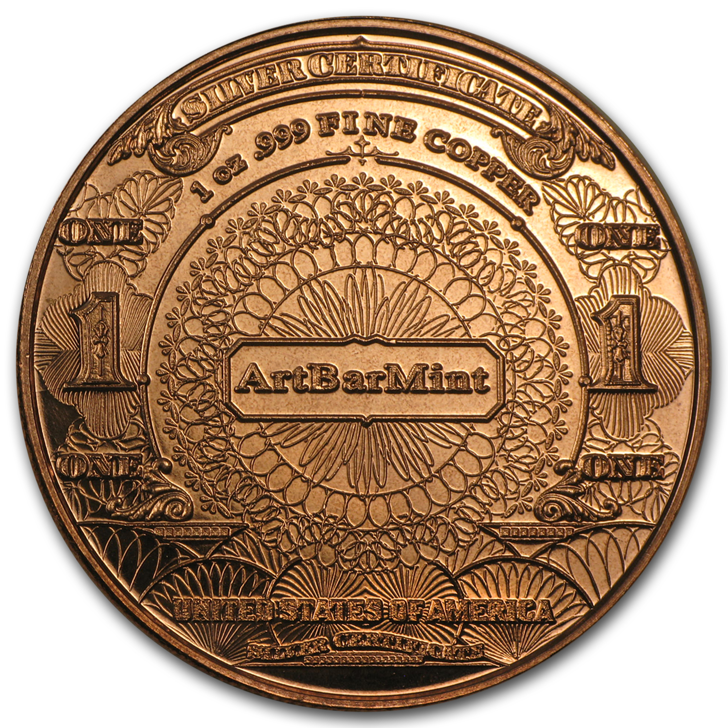 1 oz Copper Round - $1.00 Eagle Banknote Replica