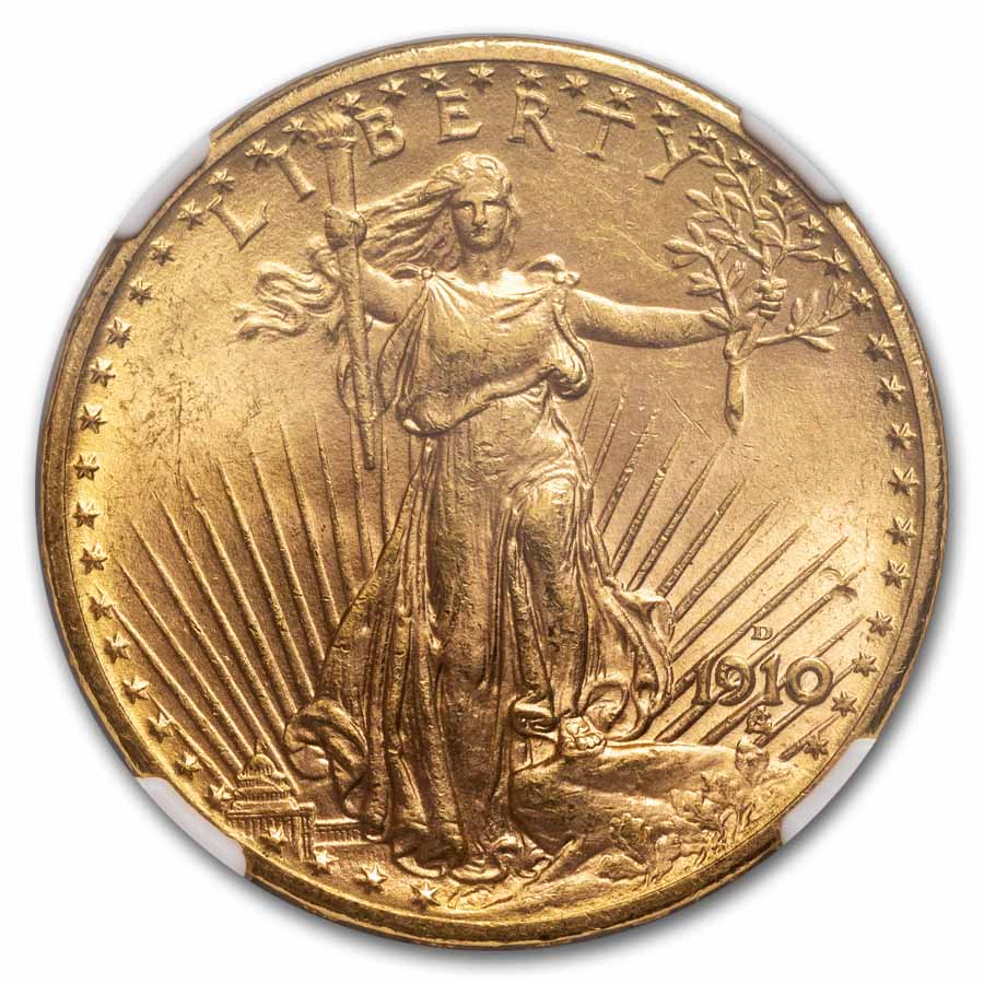 1910-D $20 St Gaudens Gold Double Eagle MS-63 NGC