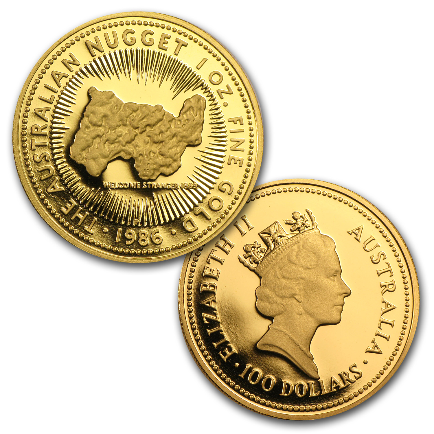 1986 Australia 4-Coin Gold Nugget Proof Set