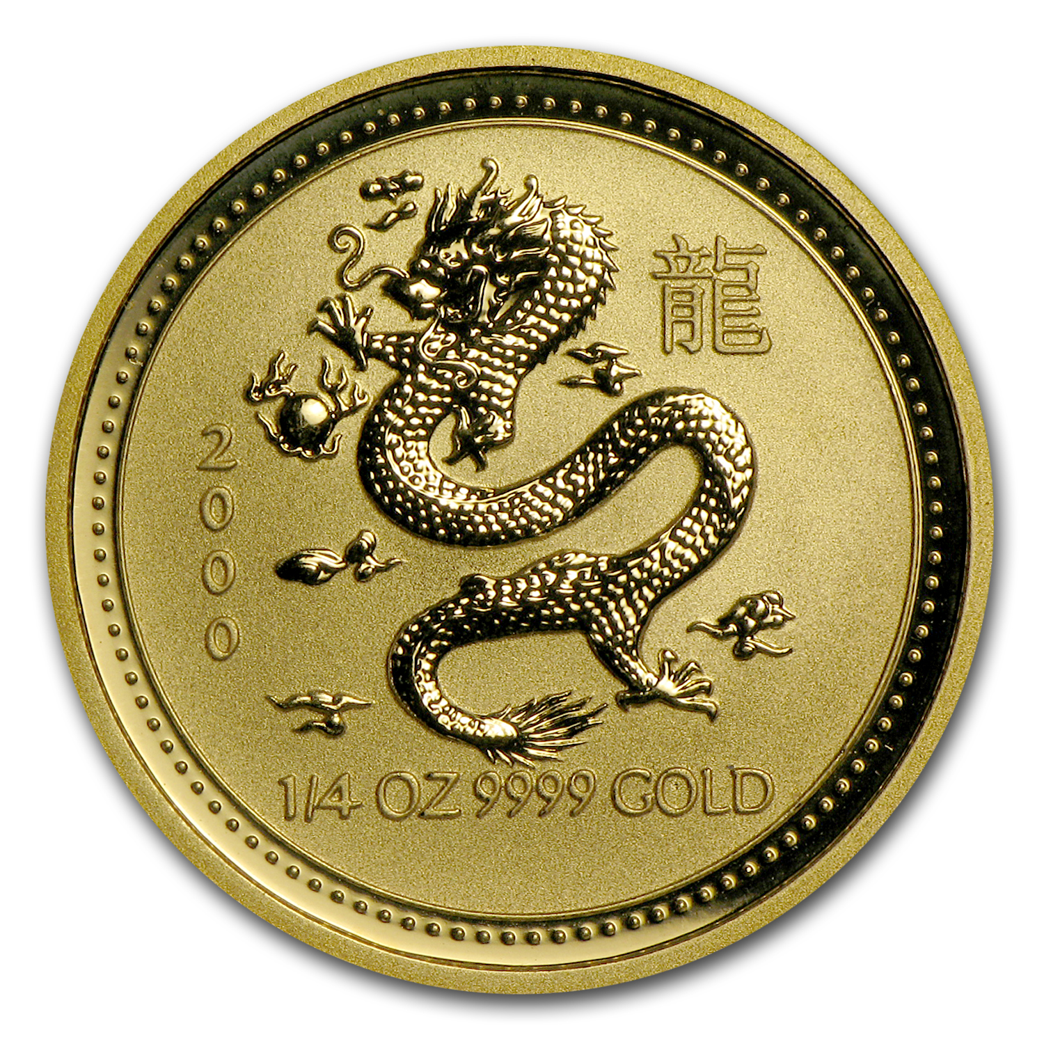 2000 Australia 1/4 oz Gold Lunar Dragon BU (Series I)