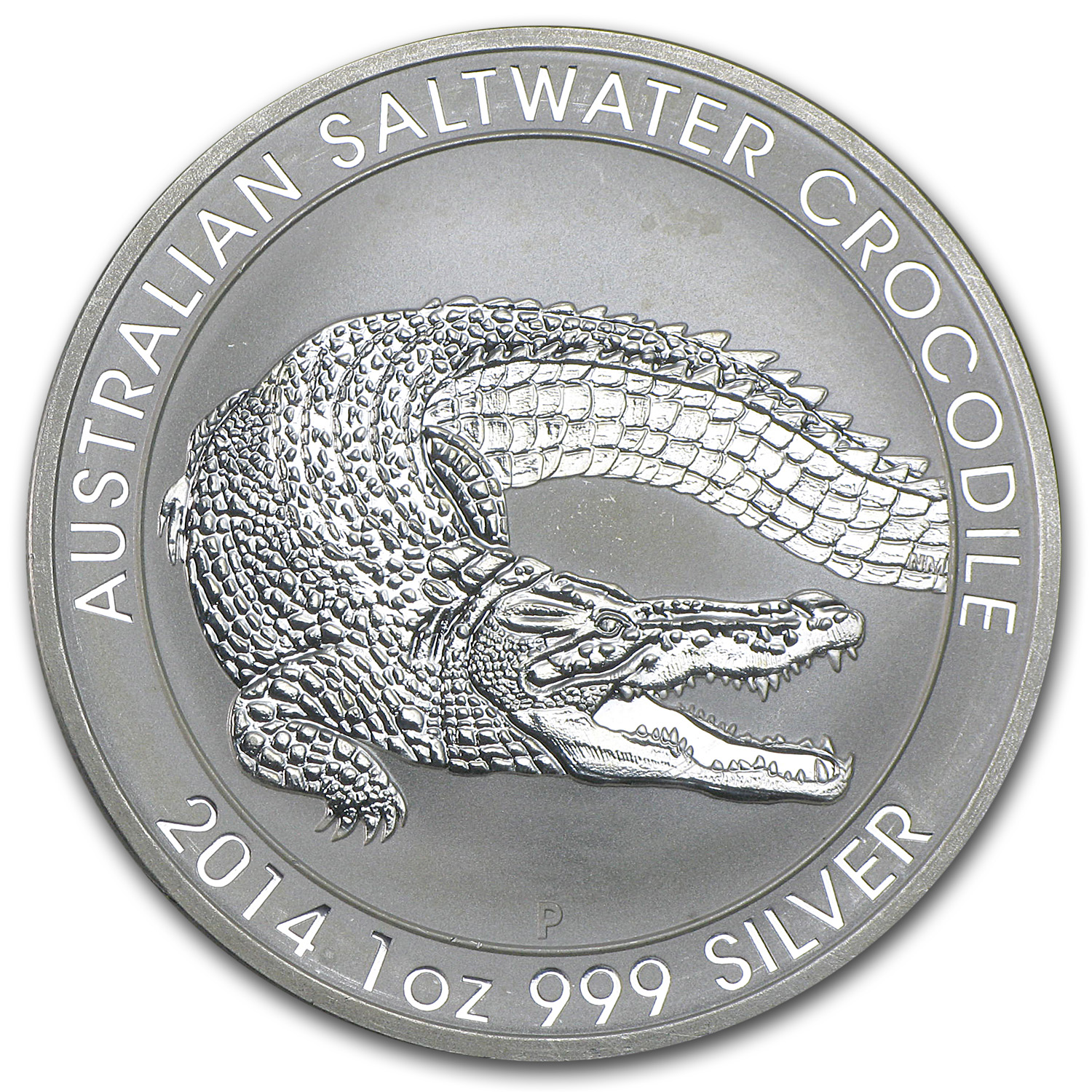 2014 Australia 1 oz Silver Saltwater Crocodile (Abrasions)