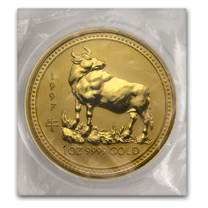 1997 Australia 1 oz Gold Lunar Ox BU (Series I)