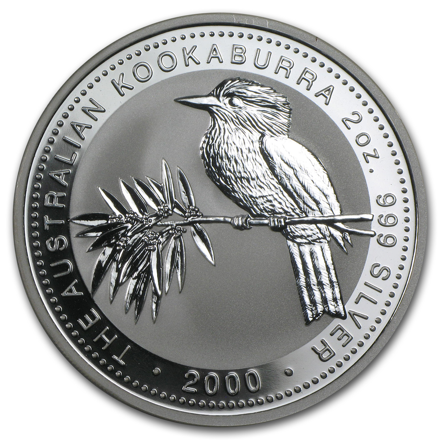 2000 Australia 2 oz Silver Kookaburra BU
